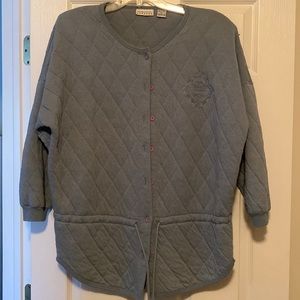 Express Button Down Sweater with Drawstring Waist